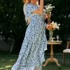 Robe Invité Mariage Champêtre Bleu Motif – Image 2