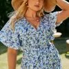 Robe Invité Mariage Champêtre Bleu Motif – Image 4