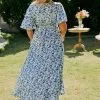 Robe Invité Mariage Champêtre Bleu Motif – Image 5