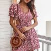 Robe Rouge Manche Courte Champêtre – Image 2